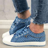 Korean version of the new women's hollow denim mesh shoes flat casual shoes breathable shoes students net shoes