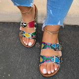 Women Sandals For Summer Shoes Women Snake Leopard Flats Sandals Female Slippers Plus Size Sandalias Mujer Women Flip