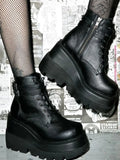 Design 2023 Big Sizes 43 Platform High Heels Cosplay Fashionable Autumn Winter Wedges Shoes Ankle Boots Women Booties