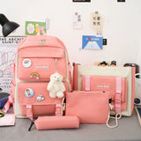 NEW 4 Piece Set backpacks fashion canvas backpack female Korean Shoulder bag College Students bags School backpack for girl