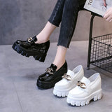 Spring New Leather Women's Shoes Hot Selling Women's Shoes 7cm Thick Bottom Slip-on Loafers for Women Luxury