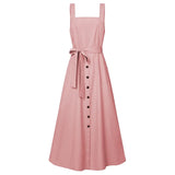 Women's Autumn Overalls Vestidos Fashion Islamic Dress ZANZEA 2022 Casual Solid Tank Marocain Robe Female Button Sundress