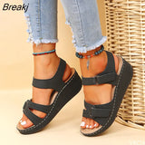 Women Shoes 2022 Summer Sandals Open Toe Sandals Ladies Comfy Sandals Woman Retro Casual Wedge Shoes Lightweight Chaussure