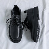Breakj New Small Leather Shoes Male British Wind Large Size Men's Shoes 45 46 Black Tie Belt Ancient Trend Shoes