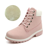 Boots For Women 2021 New Brand Snow Boots Fashion Warm Winter Boots Women Solid Square Heel Shoes Woman Plus Size