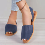 Breakj Dew Back Empty Flat-Soled Casual Sandals 2025 New Rear-Stumbling Women's Shoes Beach