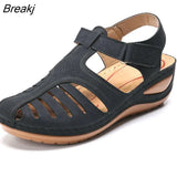 Women Sandals Summer Ladies Comfortable Round Toe Ankle Hollow Sandals Female Soft Sole Shoes Drop shipping Plus Size