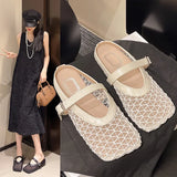 Breakj Bottom French Bag Head Half Slippers Wear Women's Shoes In The Summer Of 2025 New Mesh Breathable Soft Base Cool