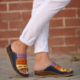Sandals Women Summer Women Premium Orthopedic Open Toe Sandals Breathable Leather Casual Female Platform Retro