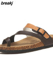2023 New Women Summer Cork Slippers Casual Slip on Beach Outside Slides Flip Flops