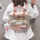 Women's backpack New nylon Kawaii Backpacks for women Cute badge School backpack for girls fashion Shoulder bag 2021 Women's