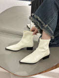 Breakj Small Bare Boots Brown Pointed Short Boots Women's Shoes 2025 New Fashion With Thick And Thin