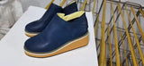 Breakj Slope And Thin Short Boots Women Autumn And Winter New Side Zipper With Leather Side-Faced Boots