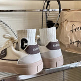 2023 New Flat Cream Small White Shoes Women's Color Lace Fashion Casual Sports Shoes Board Shoes