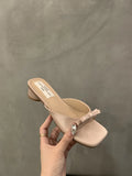 Breakj Cool Drag Bow One-Word Slippers 2025 Summer New Fairy Shoes Wearing Temperament Coarse