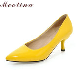 Women Shoes High Heels Pointed Toe High Heel Shoes Women Pumps White Wedding Heels Footwear Yellow Black Large Size 9