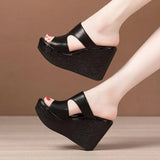 Breakj Slope And Cool Slippers Women's Summer New Loose Cake Thick Bottom Waterproof Table Fashion Wearing Large-Size