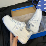 Color Small White Shoes 2024 Spring And Autumn New Female Bear Korean Casual White Shoes Round Head Flat Soles Student Small White