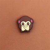 Sale 1pc Animals PVC Shoe Charms Shoe Buckle Accessories Cute Pug Face Shoe Decoration for croc jibz Kid's Party