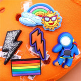 Space Alien Designer Shoe Charms 5pcs/lot Croc Buckle Accessories Luxury Rainbow Sun Clog Dog Jewelry Decorations