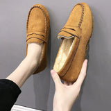 Loafers Moccasins Woman Soft Bottom Non Slip Female Flats Shoes 2021 Autumn Spring Slip On Sewing Ladies Lazy Shoes