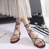 Sandals Women's Cross-Straps 2024 Summer New Simple Sandals Roman Sandals Women's Beach