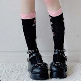 Size 43 Brand Women Platform Wedges Shoes 2022 INS Hot Cosplay Lolita Japanese Women's Pumps Kawaii Angel Bat