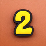 PVC Two Digital Fonts Shoe Charms Shoes Accessories Croc Shoe Buckle Decorations Shoe Ormaments fit JIBZ Party Kid's