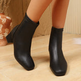 Breakj 2025 New Thick And Short Boots Women's High-Sleet Single Boots French Fashion Casual Models Coarse And Naked