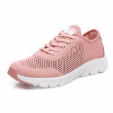 Mesh Sneakers 2021 New Breathable Women Flat Shoes Lightweight Casual Sports Shoes Ladies Lace-up Non-slip Sneakers