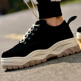 Spring New Retro Men's Trend Low Help Students All Kinds Of Korean Version Of Thick-Soled Muffin Shoes Daddy Shoes Men's