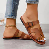 Breakj Summer New Flat Cool Slippers Women's Large Code Pure Color Wearing Casual Women's