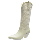 Breakj 2023 Plus Size Autumn / Winter Leather Boots Pointed Embroidered High Boots And Chelsea