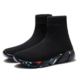 For Women Vulcanized Shoes Female Socks Shoes Trainers Women Slip-on Stretch Platform Shoes Black Sneaker