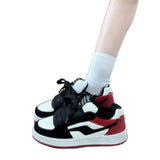 Breakj Fashion Lightning Small White Shoes Women's Board Shoes Dopamine Color Classic Academic Style Increased Platform Four