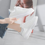 Sneakers Fashion Platform Shoes Spring Autumn Casual Flats Female All-match Thick Sole Breathable White Vulcanized