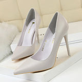 Breakj Korean Version Of Fashion Simple Women's Shoes Show Thin High Heels Fine Heel Super High Heel Shallow Mouth