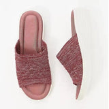 Women 2022 Summer Sandals With Heels Chaussure Femme Soft Knitting Wedges Shoes For Women Slippers Summer Casual