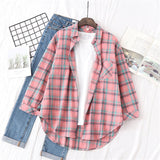 Blouses Shirts Womens Tops And Blouses 2020 Womenswear Long Sleeve Clothing Button Up Down Shirt Plaid Korean Female