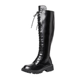 Knee Boots Female Knight Boots Tube Martin Boots Female 2024 New Spring And Autumn Winter Thick Bottom Boots Locomotive
