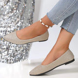 Fashion Slip on Loafers Breathable Summer Ballet Shallow Flats Women Soft Bottom Pointed Toe Boat Shoes Plus Size
