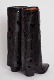 Breakj New 2023 Thick Heel Boots Color Show Western Boots Women's Full Cowhide Plus Size Martin