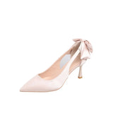 Spring Autumn New Hollow Butterfly Wedding Shoes Female Thin Heel Pointed Shallow Mouth Fashion High Heels White Single