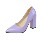 Heels Pumps Women's 2023 Trend The Glossy Chunky Shoes Pointed Toe Elegant Sexy Dress Weddings Bridal Party Luxury