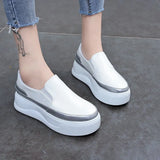 Women Slip on Loafers Ladies Sewing Platform Vulcanized Shoes Woman PU Leather Fashion Casual Footwear Female Comfort