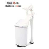 Summer Women Sandals 2023New sexy Waterproof Platform High Heels 26cm Patent Leather Thin Heels Female Club Party