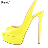 Women Pumps New 14CM Platform High Heels Sexy Gold Silver Crocodile Pattern Open Toe Sandals Gladiator Party Dress Woman