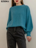 thick dazy oversized wool Sweaters Women 2021 puff sleeve Winter sweater Pullovers Loose Female Warm Basic sweater