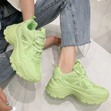 Women Vulcanized Shoes 2021 Fashion Breathable Thick Sole Ladies Trainers Platform Women Chunky Sneakers Basket