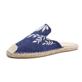Mules 2020 Ladies Ethnic Slippers Woman Hemp Slides Female Casual Outdoor Shoes Women's Comfortable Fashion